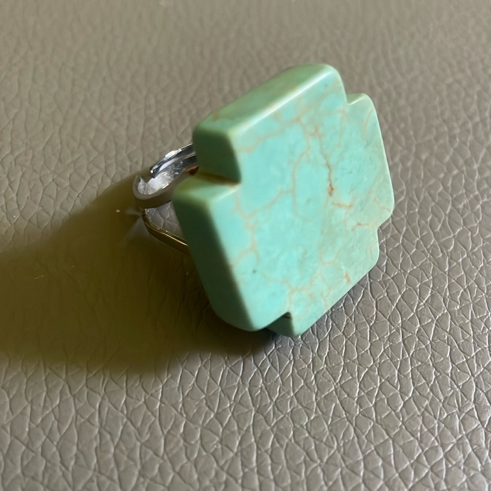 Turquoise Stone with Adjustable Silver Band